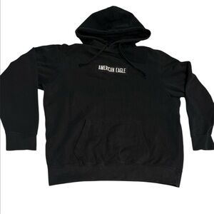 EUC AMERICAN EAGLE unisex heavy duty black hoodie sweatshirt/ size XXL